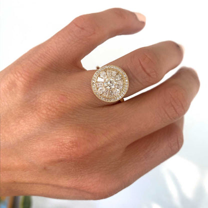 0.38 Ct Antique Round Cut Moissanite Diamond Vintage Engagement Ring