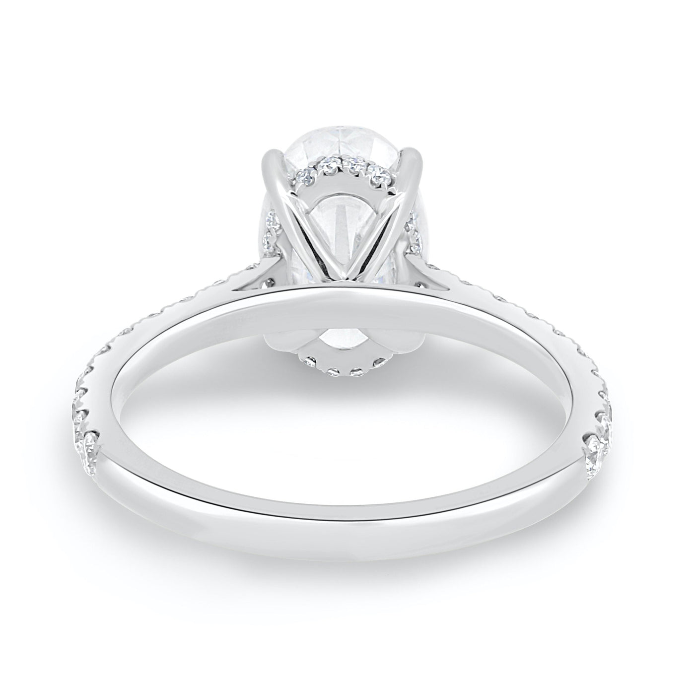 2.05CT Oval Cut Moissanite Hidden Halo Pave Setting Engagement Ring - Eurus engagement rings