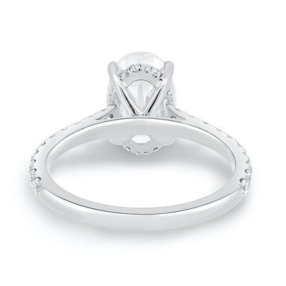 2.05CT Oval Cut Moissanite Hidden Halo Pave Setting Engagement Ring - Eurus engagement rings