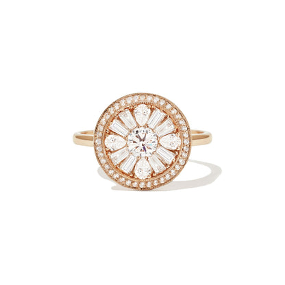 0.38 Ct Antique Round Cut Moissanite Diamond Vintage Engagement Ring