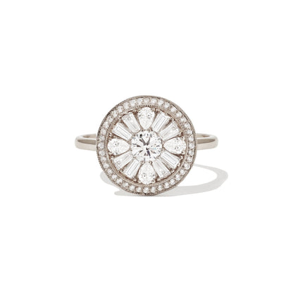 0.38 Ct Antique Round Cut Moissanite Diamond Vintage Engagement Ring