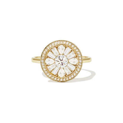 0.38 Ct Antique Round Cut Moissanite Diamond Vintage Engagement Ring
