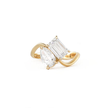 3.5 Ct Toi Et Moi Moissanite Diamond Solitaire Engagement Ring