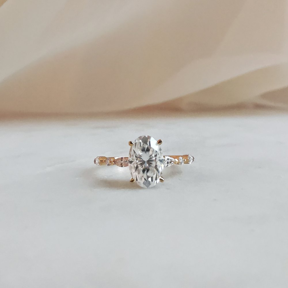 1.70 CT Oval Cut Moissanite Solitaire Engagement Ring - Eurus engagement rings