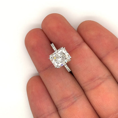 4.15 CT Radiant Cut Moissanite Pave Setting Engagement Ring - Eurus engagement rings