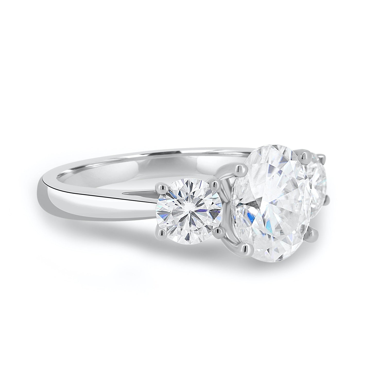 Oval Cut Three Stone Moissanite Diamond Engagement Ring For Her