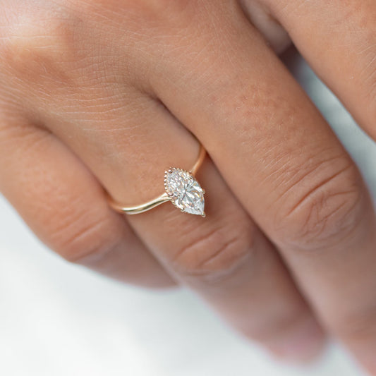 Classic Marquise Cut Solitaire Diamond Engagement Ring For Her