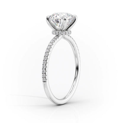 Radiant Shape Moissanite Hidden Halo Pave Setting Engagement Ring