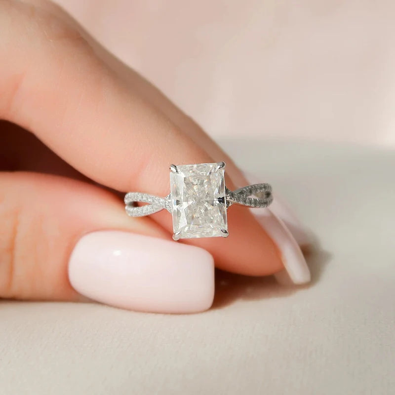 2.40CT Radiant Cut Moissanite Unique Engagement Ring - Eurus engagement rings