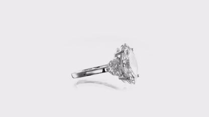 Marquise Cut Moissanite Three Stones Engagement Ring